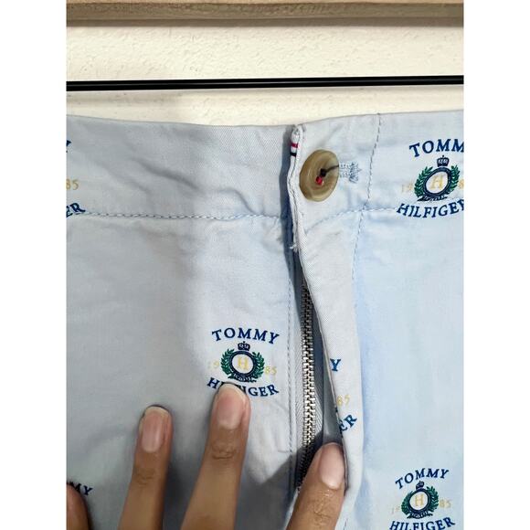 Tommy Hilfiger Light Blue Embroidered Logo Shorts Women’s 12 - Picture 3 of 7